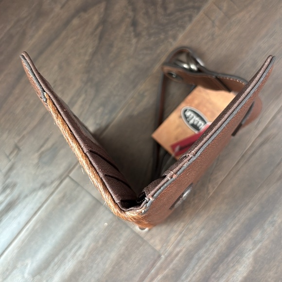 Justin Boots Wristlet/Wallet,hair hide,bone inlay,magnetic close,multisection - Picture 9 of 11